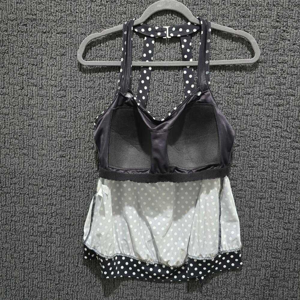 Lands End Tankini Swim Top 16W Black White Polka Dot Plus Modest Swimwear Racer - Picture 3 of 10